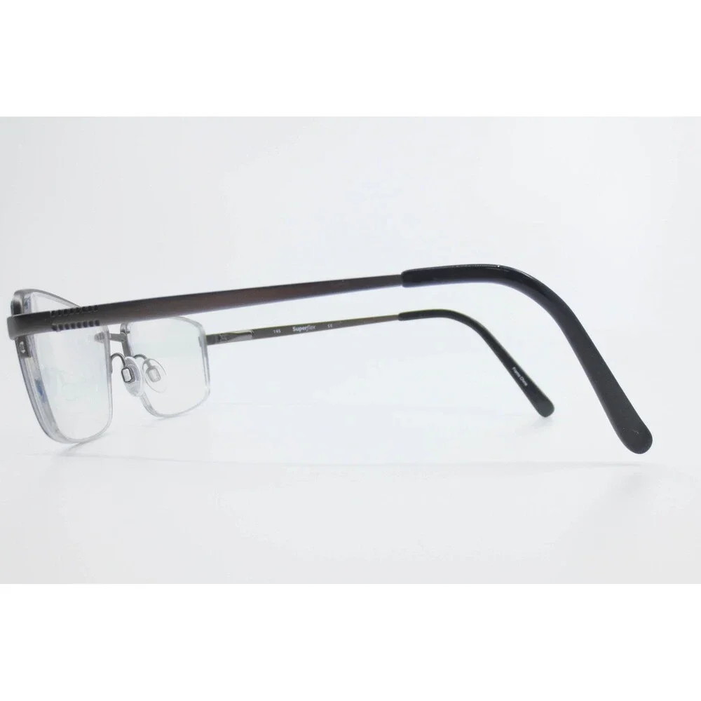 Superflex SF-524 C.1 Gunmetal Gray Semi-Rimless Rectangular Eyeglasses 55-18-145